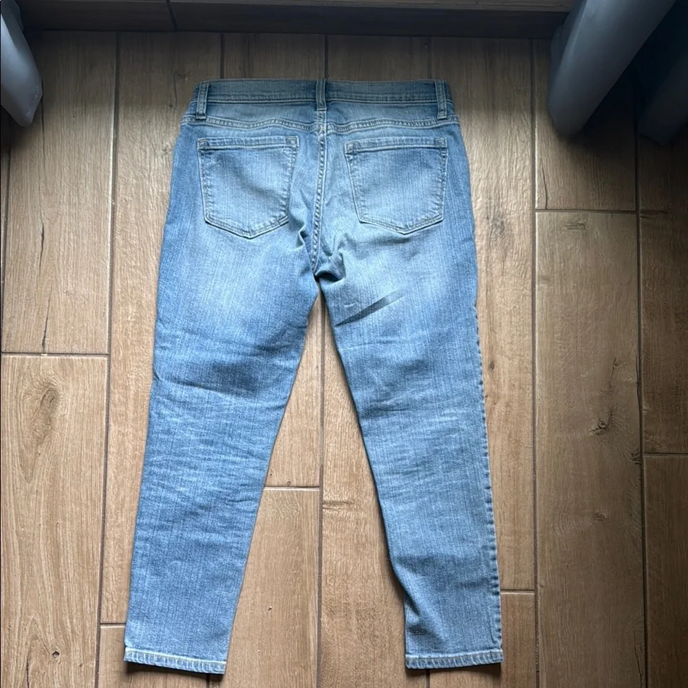 Banana Republic Blue Skinny Jeans with Distressed Details